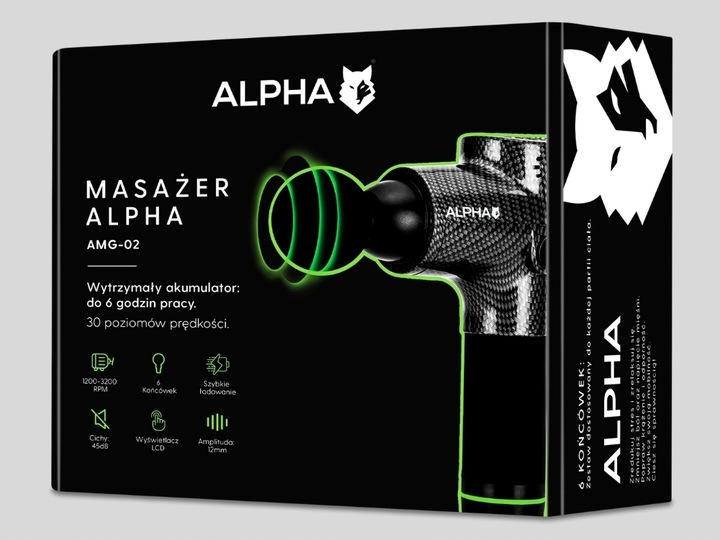 Pistolet do Masażu Alpha Massage Gun Pro - Masażer do Pleców, Ciała i Stóp