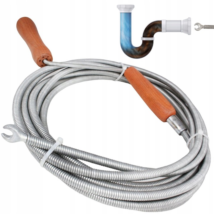 SPIRALA KANALIZACYJNA 5 m RUR ŻMIJKA KANALIZACYJNA DO PRZETYKANIA RURY WĄŻ