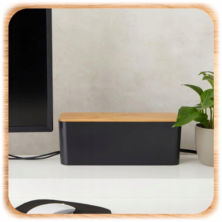 ORGANIZER NA KABLE POJEMNIK PUDEŁKO NA LISTWY KABLI PRZEWODY BOX DREWNO L