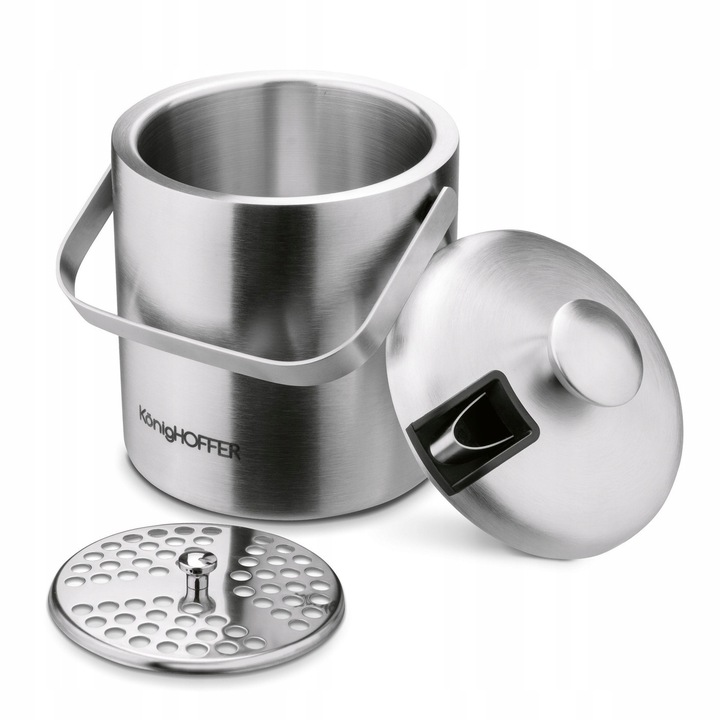 WIADERKO NA LÓD Pojemnik NA KOSTKI LODU z SZCZYPCAMI KonigHOFFER Lugo 1,3 l