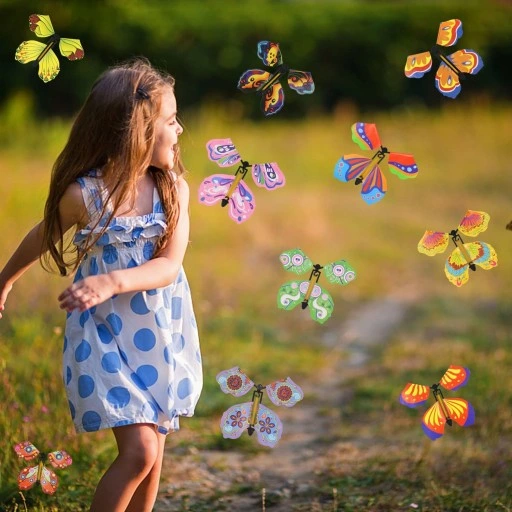 20X NAKRĘCANE LATAJĄCE MOTYLE SZTUCZKA MAGICZNA PREZENT DLA DZIECKA ZABAWA