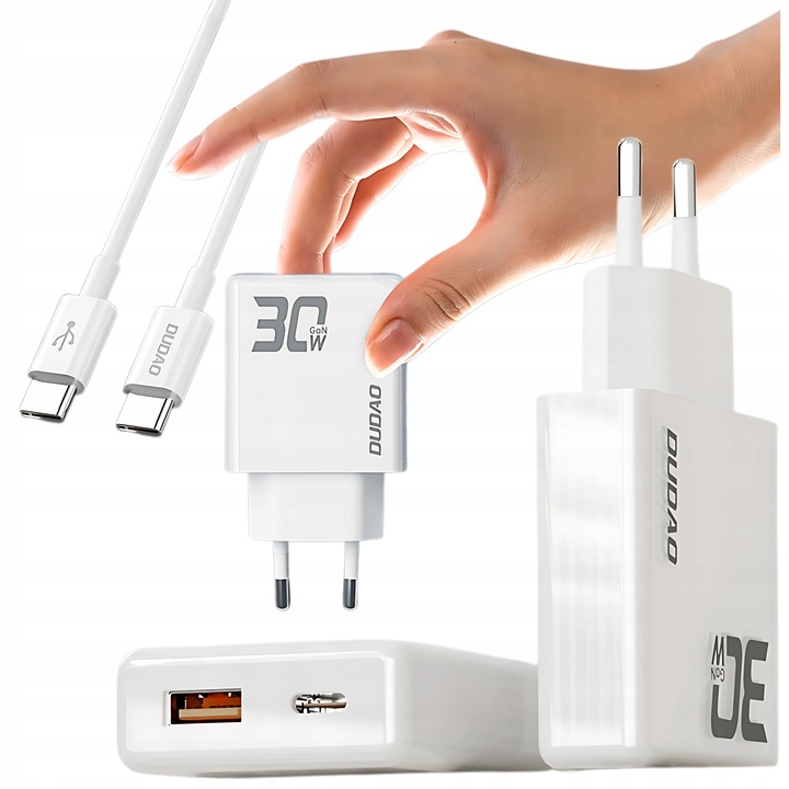 ZESTAW | SZYBKA ŁADOWARKA DO TELEFONU PD 30W ŁADOWARKA USB C + KABEL USB-C