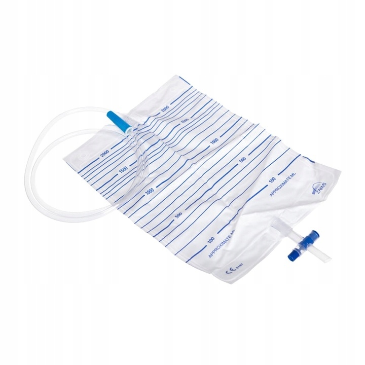Worek Medyczny Do Zbiórki Moczu Sterylny Z Zaworem T 2L 90cm 30 Sztuk Zarys