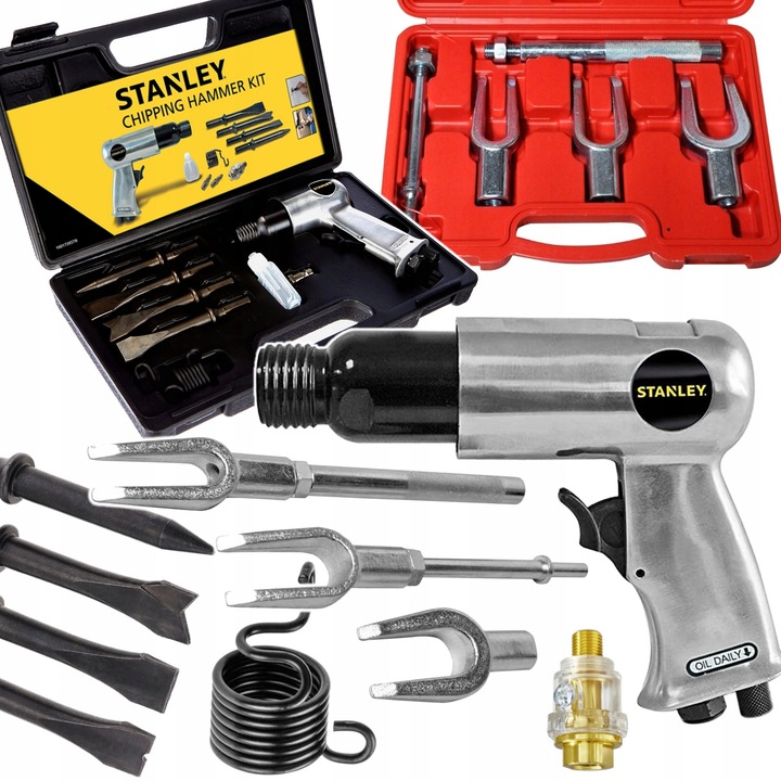 UDAROWY MŁOTEK PNEUMATYCZNY DO SWORZNI DRĄŻKÓW PRZEGUBÓW + ZESTAW DŁUT