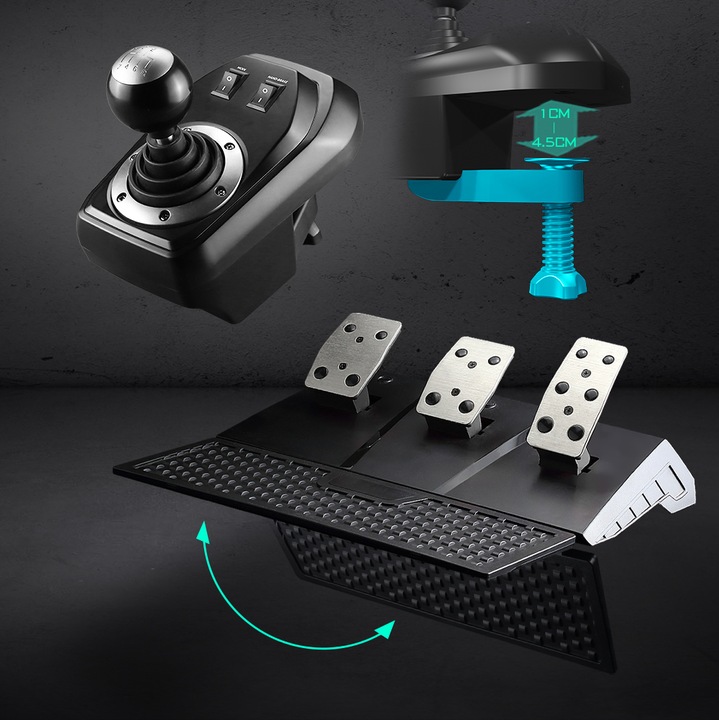 F111 FLASHFIRE Kierownica 900° PC/PS5/Switch z wibracjami 3 pedały 6 biegów