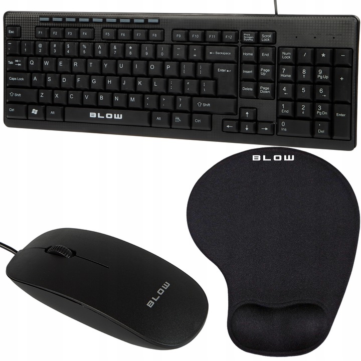 ZESTAW BIUROWY GAMINGOWY KLAWIATURA MYSZKA PRZEWODOWA USB CICHA PODKŁADKA