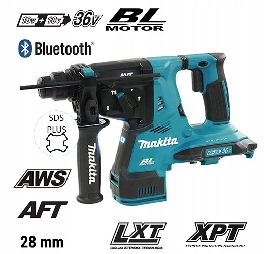 MAKITA DHR282PT2JU Młotwiertarka udarowa SDS-Plus 2,8J na 2x18V LXT