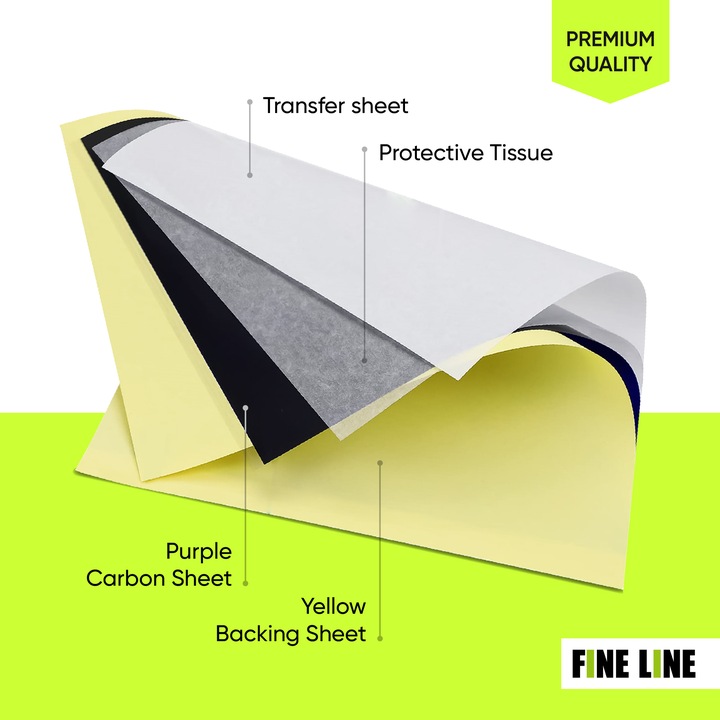 Kalka termiczna do tatuażu|papier transferowy|Fine Line 100 szt