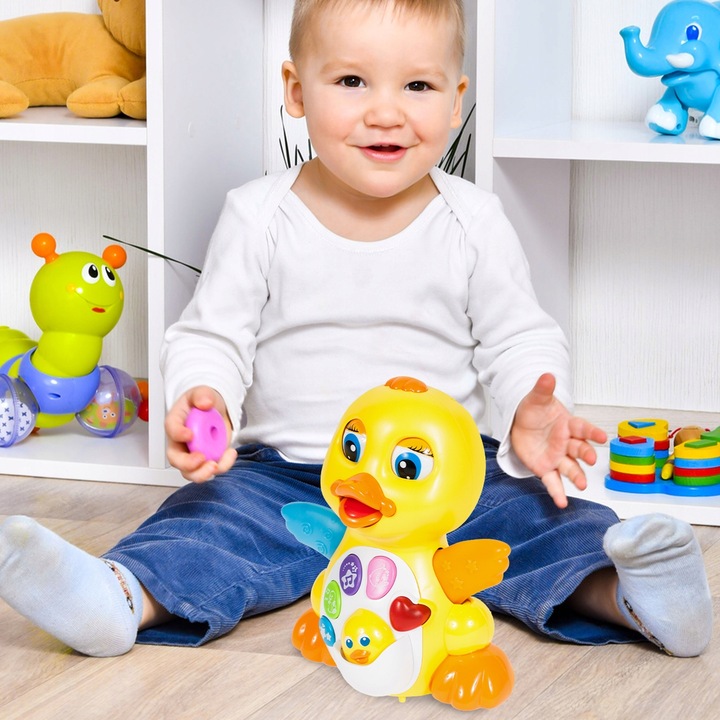 INTERAKTYWNA KACZUSZKA KACZKA GRA JEŹDZI MACHA SKRZYDEŁKAMI SERCE KWACZE