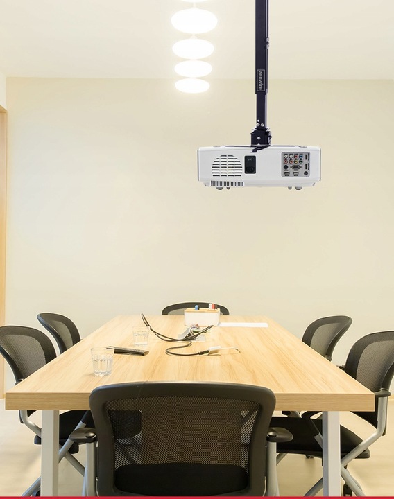 Wieszak Uchwyt do Projektora Rzutnika Czarny 4w1 Sufitowy Ścienny do