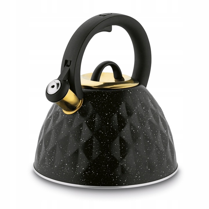 CZAJNIK na GAZ INDUKCJA Czarny z Gwizdkiem Konighoffer Etna Marble 3 l