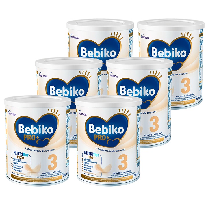 6 x BEBIKO PRO+ 3 MLEKO MODYFIKOWANE 12 m+ 700g