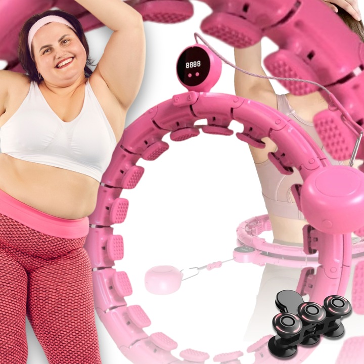 ODCHUDZAJĄCY HULA HOP Z OBCIĄŻENIEM SMART Z LICZNIKIEM I WYPUSTKAMI HULAHOP