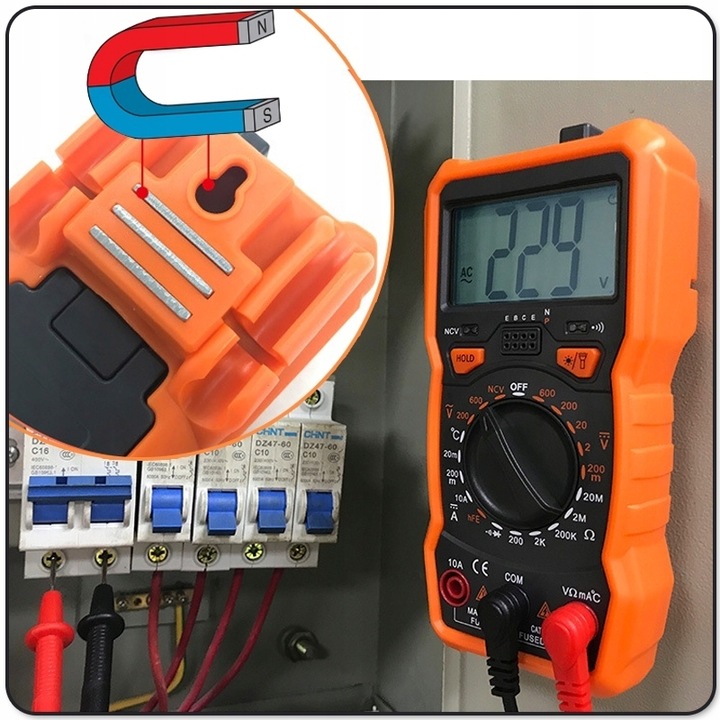 PROFESJONALNY MIERNIK POBORU PRĄDU MULTIMETR CYFROWY ELEKTRYCZNY LCD