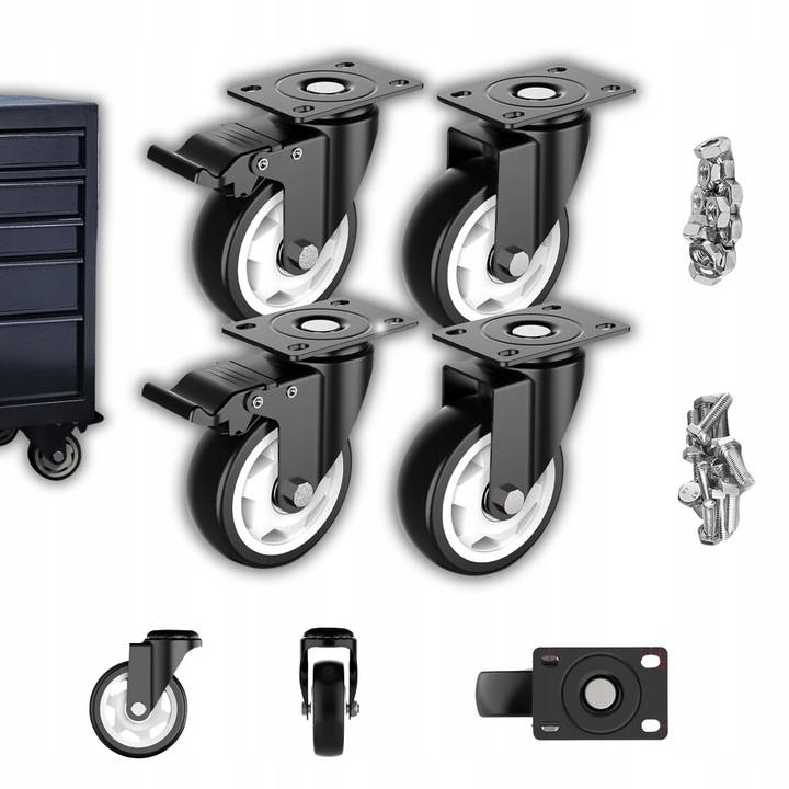 OBROTOWE KÓŁKA PRZEMYSŁOWE Z HAMULCEM DO DUŻYCH OBCIĄŻEŃ 600Kg 100mm