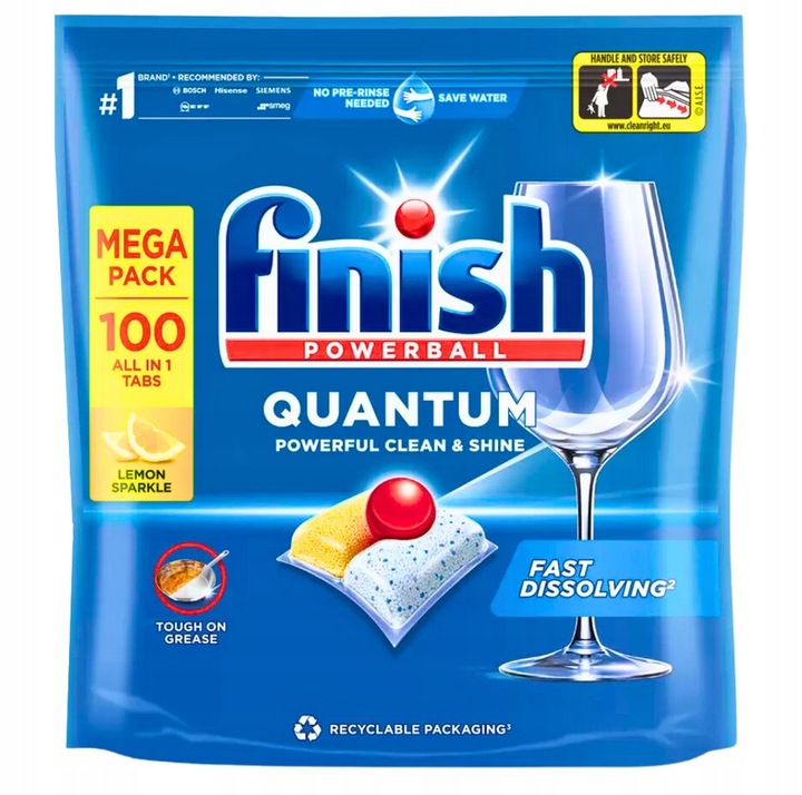 Kapsułki do zmywarki FINISH Quantum All in One Lemon 100szt