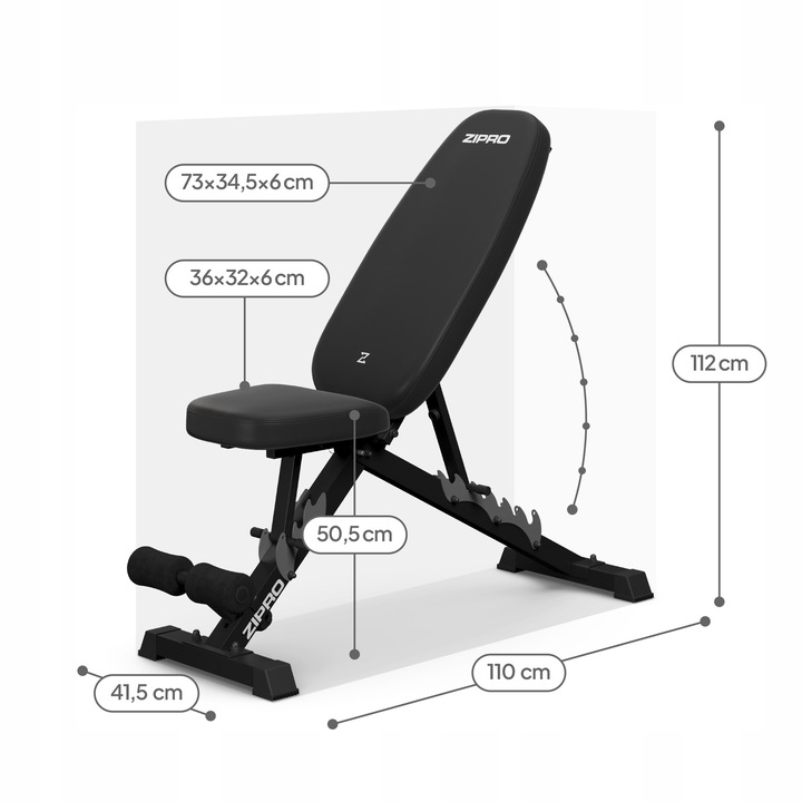 Ławka Treningowa do ćwiczeń Ławeczka prosta regulowana Składana Zipro