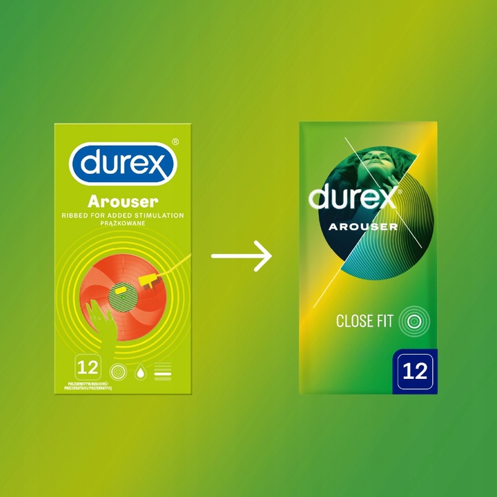 Prezerwatywy Nawilżane DUREX Arouser 12 sztuk prążkowane Stymulujące