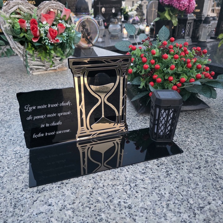 SOLARNY ZNICZ Led Statuetka NA CMENTARZ GRÓB DUŻA Lampka Led z Grawerem
