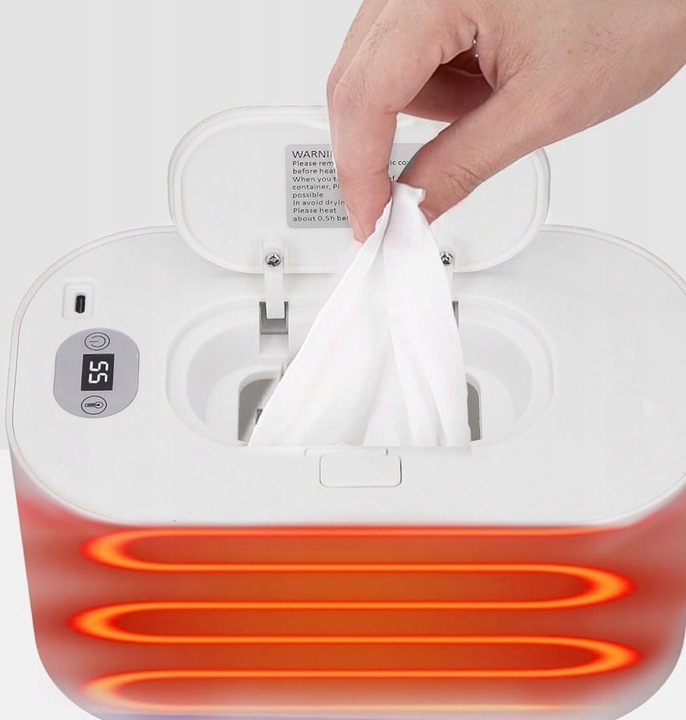 PODGRZEWACZ DO CHUSTECZEK USB PUDEŁKO NA CHUSTECZKI NAWILŻANE MOKRE