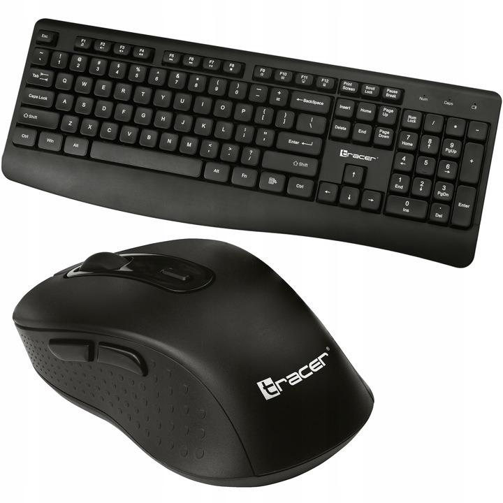 KLAWIATURA I MYSZ BEZPRZEWODOWA ZESTAW CZARNY USB 1600 DPI REGULOWANE NÓŻKI