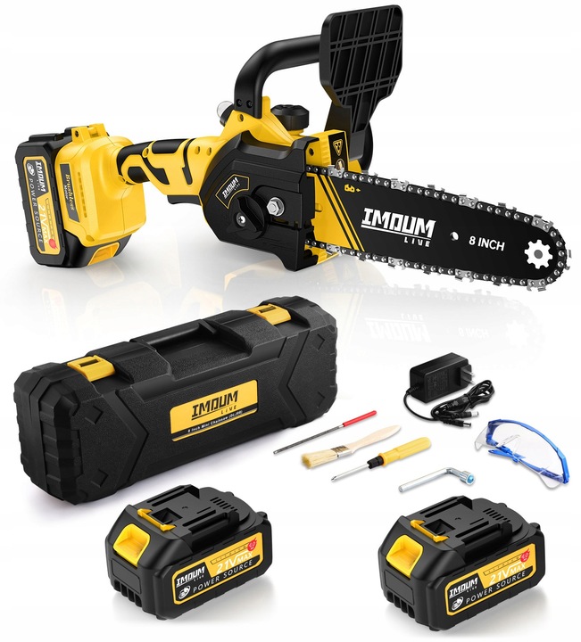 MINI PIŁA ŁAŃCUCHOWA AKUMULATOROWA PILARKA 8" DWA AKUMULATORY ZESTAW