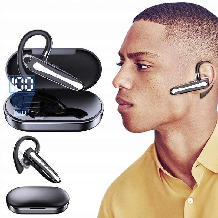 SŁUCHAWKA BLUETOOTH DO ROZMÓW BEZPRZEWODOWA DO UCHA DLA KIEROWCÓW ZESTAW