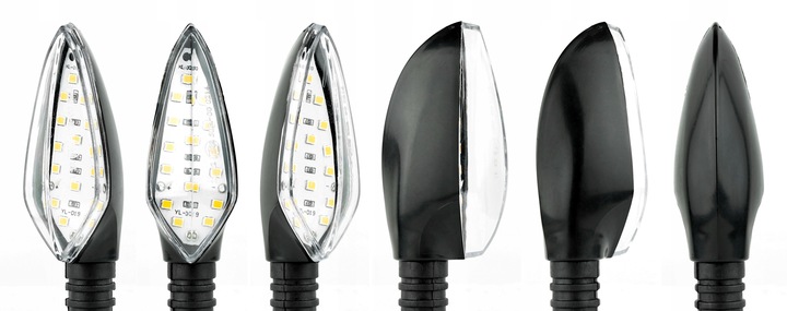 Kierunkowskazy LED 15 diod M10 homologacja czarne