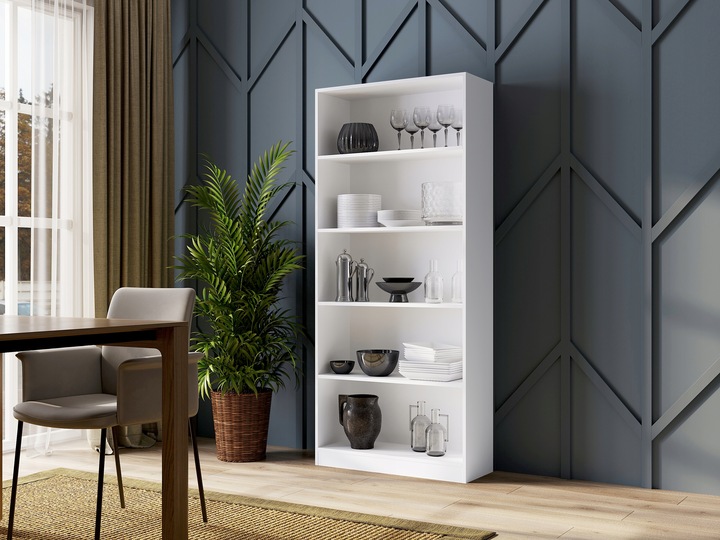 REGAŁ 80CM PÓŁKA SZAFKA KSIĄŻKI SEGREGATORY BIAŁY SALON, BIURO,