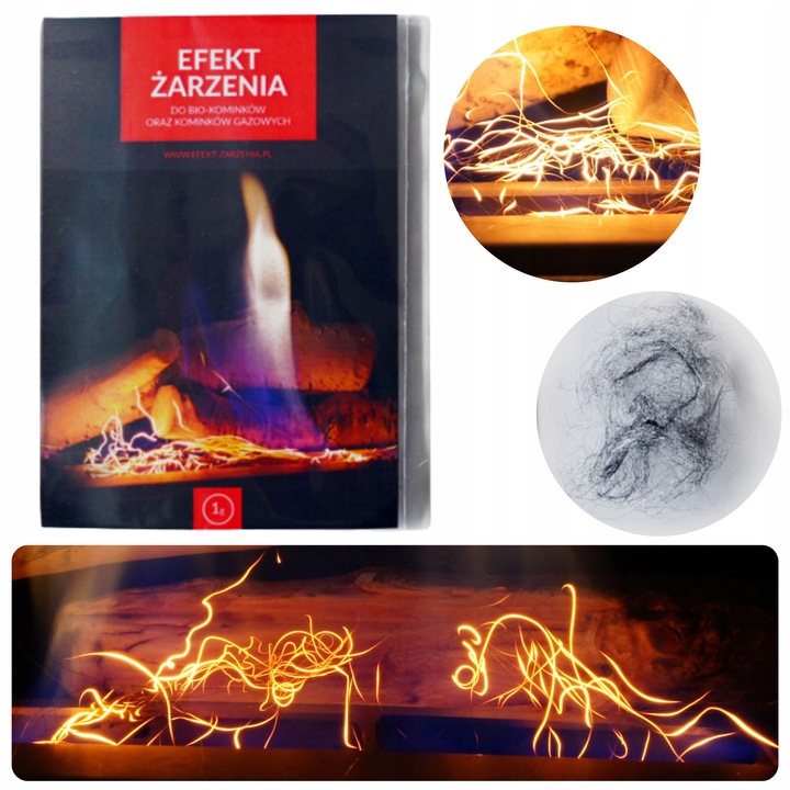 WŁÓKNA ŻAROWE DO BIOKOMINKA KOMINKA NA BIOPALIWO EFEKT ŻARZENIA ISKIER
