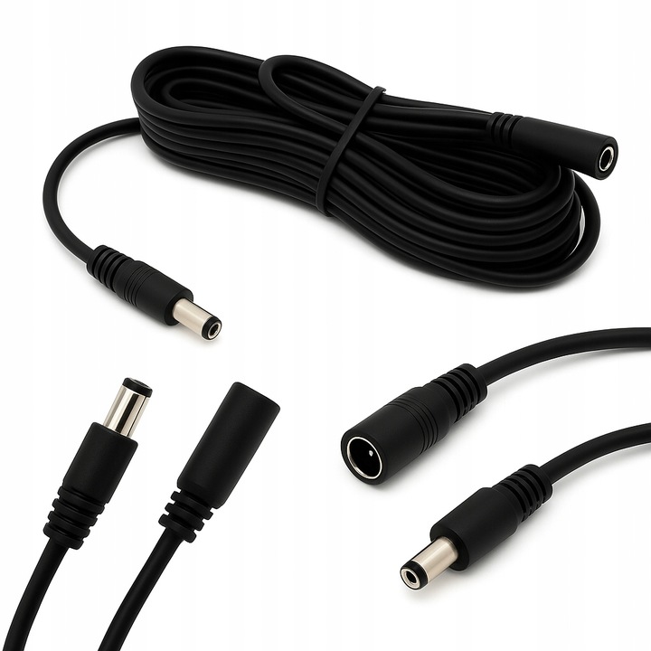PRZEDŁUŻACZ KABEL ZASILAJĄCY DO KAMER CCTV PRZEDŁUŻKA DC 12V