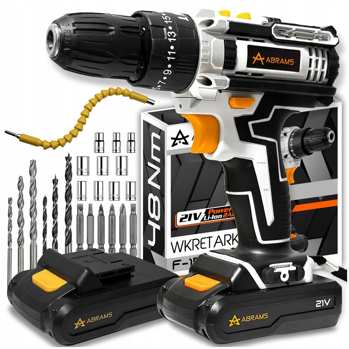 WIERTARKO WKRĘTARKA AKUMULATOROWA UDAROWA 2X AKU 21V WALIZKA WYDAJNA