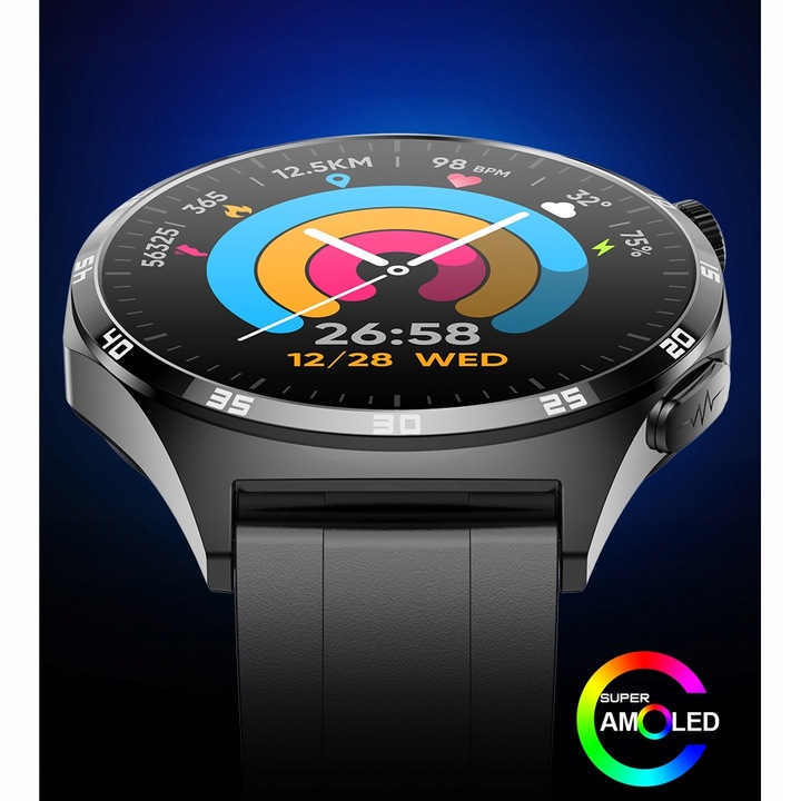 SMARTWATCH ZEGAREK MĘSKI Z EKG POMIAR CUKRU PULS CIŚNIENIE ROZMOWY MENU PL