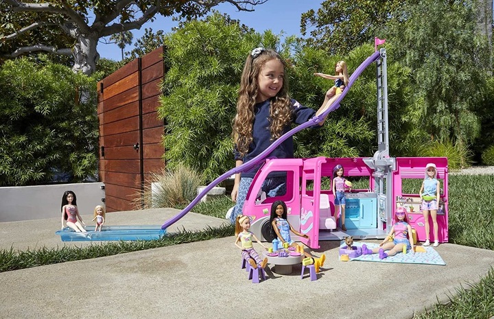 LALKA BARBIE KAMPER MARZEŃ wielkie auto dla lalek Barbie + akcesoria
