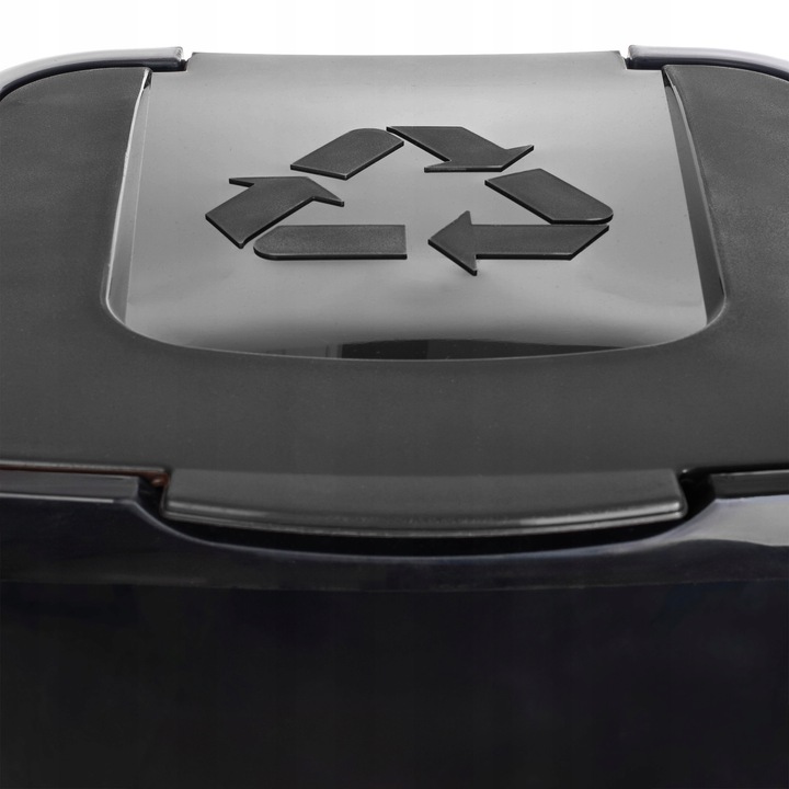 KOSZ NA ŚMIECI ODPADY POJEMNIK DO SEGREGACJI 50L KUBEŁ CZARNY KONTENER