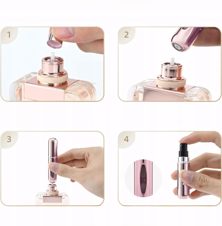 4x Atomizer do Perfum Podróżny 5ml Butelka na Perfumy Fiolka z Rozpylaczem