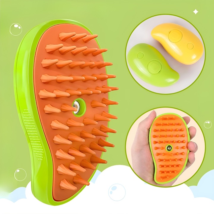 SZCZOTKA PAROWA DLA KOTA PSA ZWIERZĄT MASAŻER GRZEBIEŃ ELEKTRYCZNY SIERŚĆ