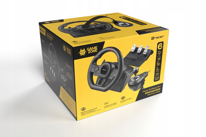 Kierownica 6w1 PC PS4 PS3 XBOX ONE 360 SWITCH PEDAŁY BIEGI TRACER SimRacer