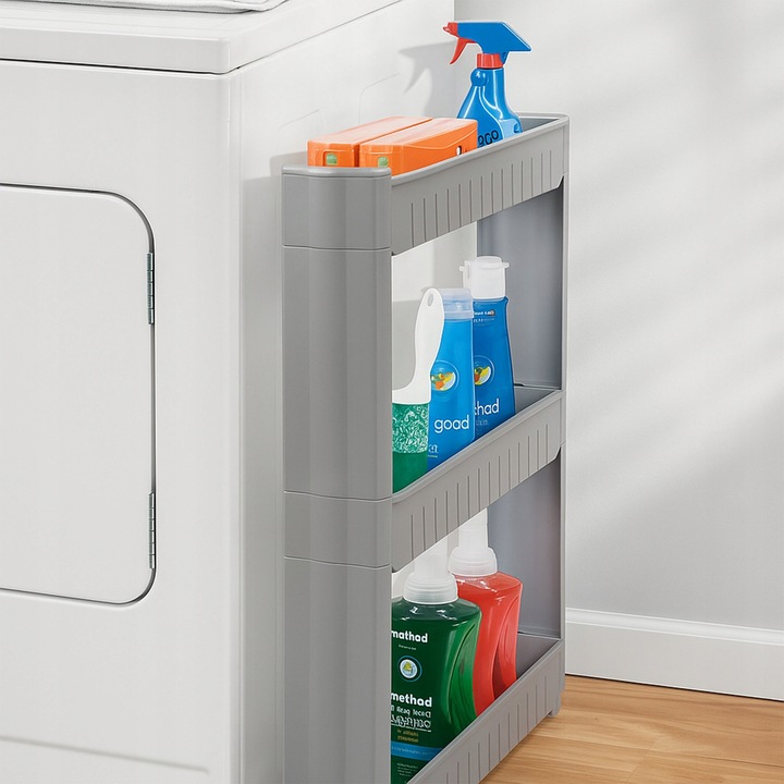 SZAFKA NA KÓŁKACH SKŁADANA WĄSKA PÓŁKA KUCHENNA ŁAZIENKOWA REGAŁ MOBILNY