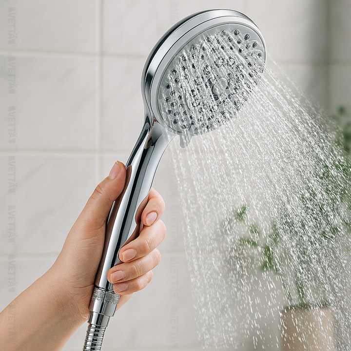 ZESTAW PRYSZNICOWY słuchawka wąż uchwyt 5 TRYBÓW pod prysznic MOC