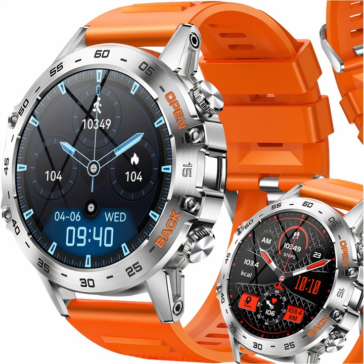 ZEGAREK SMARTWATCH MĘSKI 360x360 ROZMOWY MENU PL