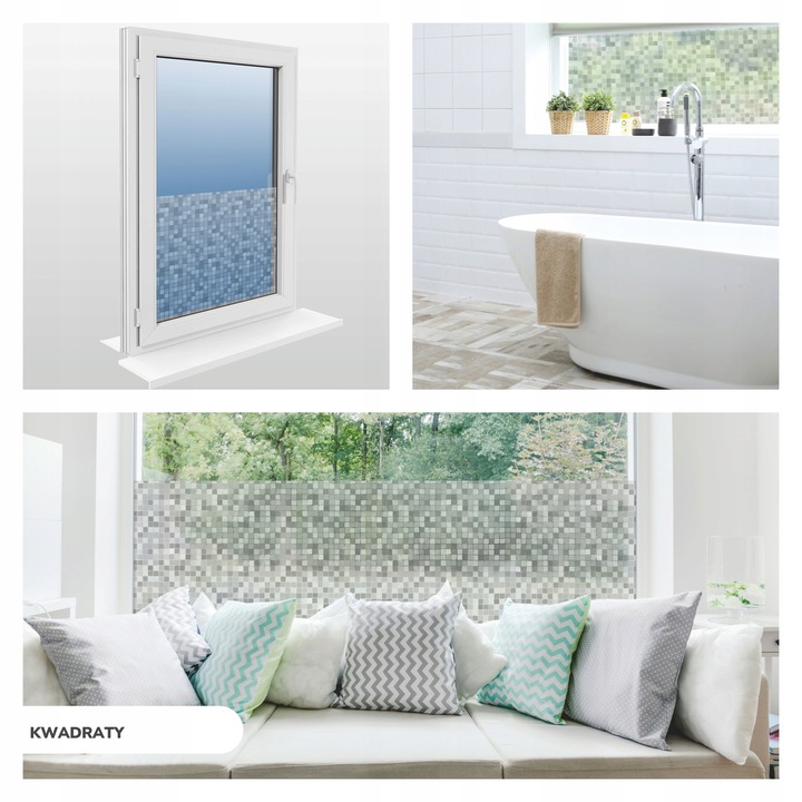 FOLIA OKIENNA STATYCZNA 60x150 MLECZNA KWIATY PASY WZORY OKLEINA