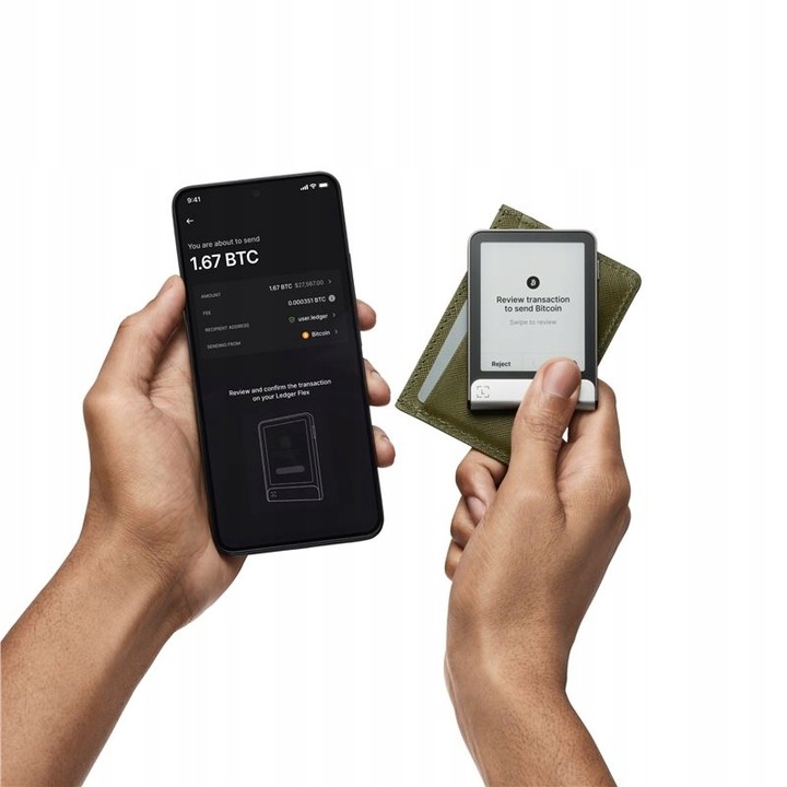 Ledger Flex bezpieczny portfel kryptowalut BTC ETH, dotykowy ekran Gorilla