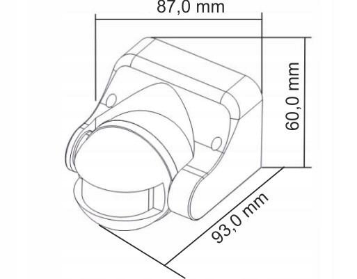 ŚCIENNY CZUJNIK RUCHU ZMIERZCHU PIR ZEWNĘTRZNY LED NATYNKOWY CZUJKA SENSOR