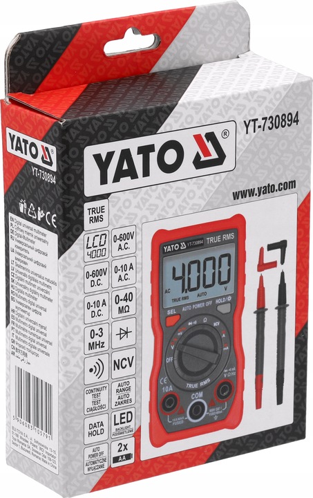 YATO MIERNIK CYFROWY TRUE RMS LCD 4000 AUTOMATYCZNY ZAKRES YT-730894