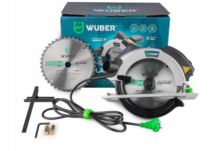 PIŁA TARCZOWA PRZECINARKA PILARKA RĘCZNA DO DREWNA Z LASEREM 2400 W