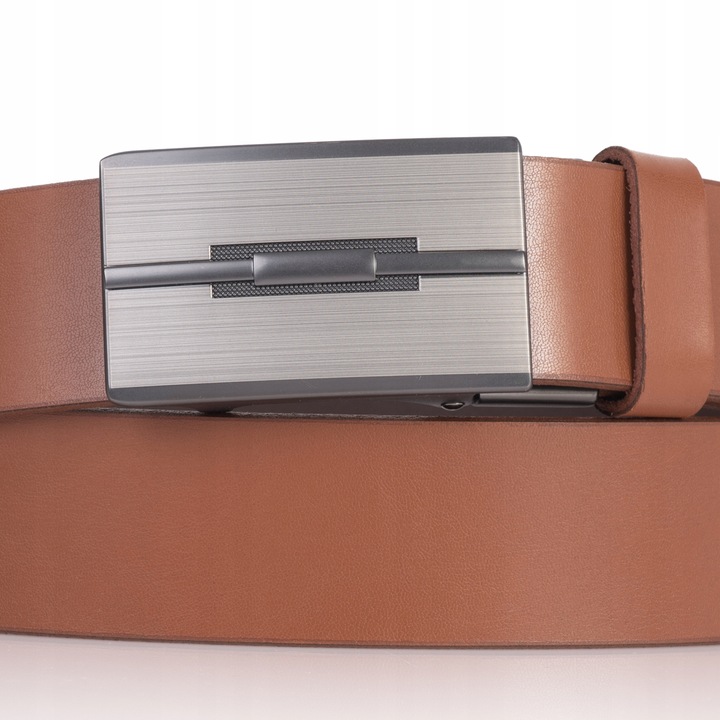 Pasek SKÓRZANY męski SEPHER Automat BRĄZOWY spodni