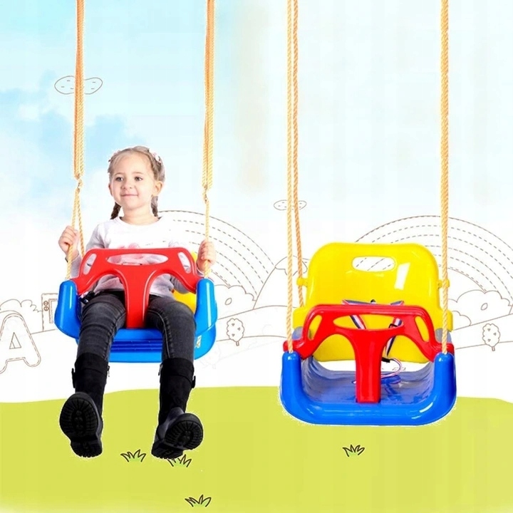 4w1 huśtawka kubełkowa modułowa dla dzieci pasy ogrodowa do pokoju 6m-7lat