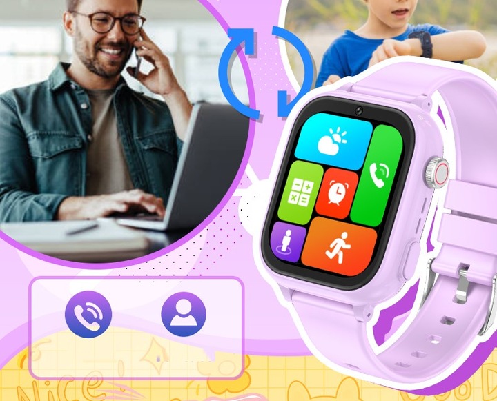 SMARTWATCH ZEGAREK DLA DZIECI 4G ROZMOWY SMS GRY ANDROID POLSKIE MENU GPS