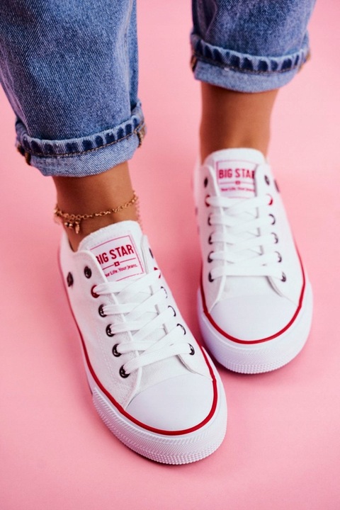 BIG STAR BIAŁE DAMSKIE TRAMPKI T274022 NISKIE 40